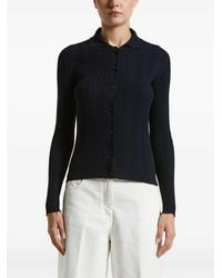 Peserico - Cárdigan de canalé con cuello de polo - Lyst