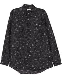 CALMLENCE - Floral-Print Polka-Dot Shirt - Lyst