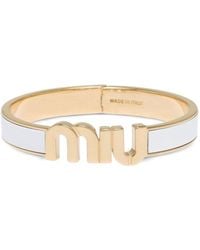Miu Miu - Bracelet émaillé à plaque logo - Lyst