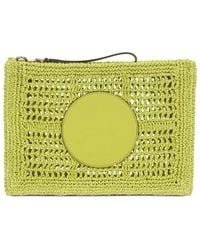 Tory Burch - Ella Logo-Patch Woven Clutch Bag - Lyst