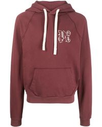 Palm Angels - Monogram-Embroidered Cotton Hoodie - Lyst