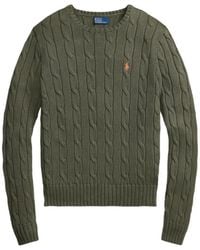Polo Ralph Lauren - Cable-Knit Logo-Embroidered Sweater - Lyst