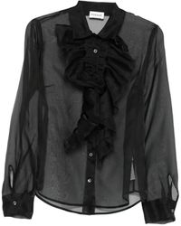 P.A.R.O.S.H. - Ruffled Silk Blouse - Lyst