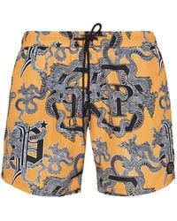 Philipp Plein - Printed Swim Shorts - Lyst