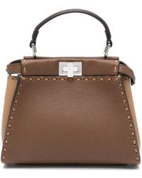 Fendi - Peekaboo Mini Leather Mini Bag - Lyst