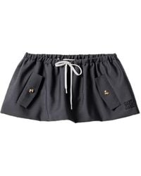 Miu Miu - Gonna Con Coulisse E Logo - Lyst