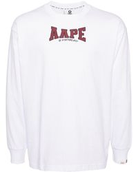 Aape By A Bathing Ape - Logo-Print Long-Sleeved T-Shirt - Lyst