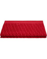 Fendi Ff Logo Beach Towel - Red