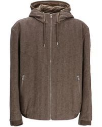 BOSS - Logo-Patch Hooded Jacket - Lyst