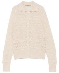 D.exterior - Pointelle Gebreid Vest Met Gespreide Kraag - Lyst