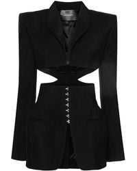 Mugler - Cut-out Corseted Blazer - Women's - Viscose/cupro/virgin Wool - Lyst