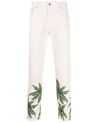 Palm Angels - Gerade Jeans mit Palmen-Print - Lyst