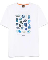 BOSS - T-Shirt Con Stampa Grafica - Lyst