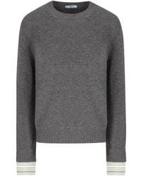 Prada - Pull En Laine Et Cachemire À Col Rond - Lyst