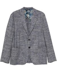 Etro - Check-Pattern Notched-Lapel Blazer - Lyst