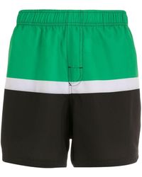 Osklen Rive Stripe-print Swim Shorts - Green