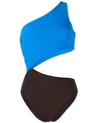Tory Burch - Maillot de bain bicolore à design à une épaule - Lyst