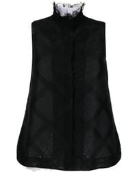 Shiatzy Chen - Lace-Trim Sleeveless Shirt - Lyst