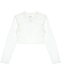 WOOYOUNGMI - Logo-Embroidered Cropped T-Shirt - Lyst