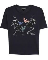 Emporio Armani - Graphic-Print T-Shirt - Lyst