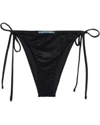 Prada - Slip Bikini Con Placca Logo - Lyst