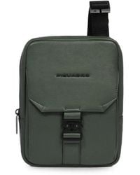 Piquadro - Buckle-Fastening Leather Messenger Bag - Lyst