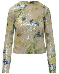 MSGM - Bluse mit Pailletten - Lyst