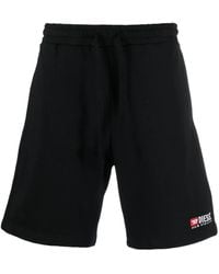 DIESEL - P-Crown-Div Logo-Embroidered Track Shorts - Lyst