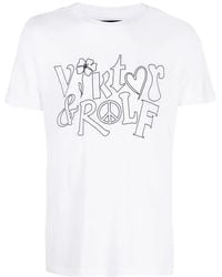 Viktor & Rolf - Logo-Print Cotton-Blend T-Shirt - Lyst