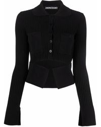 ANDREADAMO - Haut En Maille Nervurée À Boutonnière - Lyst
