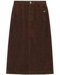 Chocoolate - Corduroy Heart-Motif Midi Skirt - Lyst