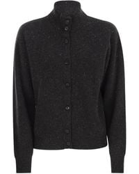 Peserico - Button-Fastening High-Neck Cardigan - Lyst
