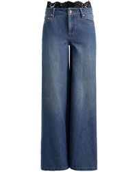 Alice + Olivia - Vaqueros Ian Con Cinturilla De Encaje - Lyst