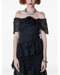 Lethicia Bronstein - Bellini Off-Shoulder Ruffled Lace Dress - Lyst