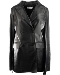 Federica Bonifaci - Double-Breasted Leather Blazer - Lyst