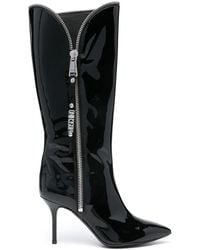 Moschino - 85Mm Patent-Leather Boots - Lyst