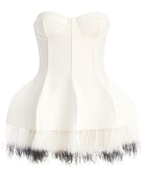 Genny - Feather-Trim Peplum Top - Lyst