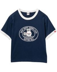 AAPE BY A BATHING AP - Contrast-Trim Graphic T-Shirt - Lyst