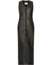 FRAME - Leather Midi Dress - Lyst