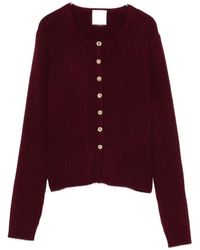 Allude - Ribbed-Knit Button-Up Cardigan - Lyst