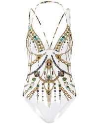 CAMILLA - Chain Gang Halterneck Swimsuit - Lyst