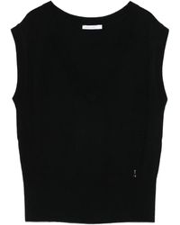 Patrizia Pepe - V-Neck Wool Vest - Lyst