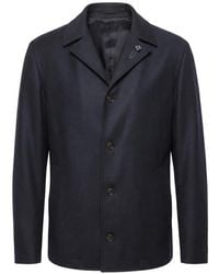Lardini - Flower-Detail Wool Shirt Jacket - Lyst