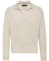 Prada - Short-sleeve Wool Polo Shirt - Lyst