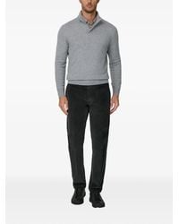 BOGGI - Roll Neck Jumper Quarter-Zip Wool Cashmere Mélange - Lyst