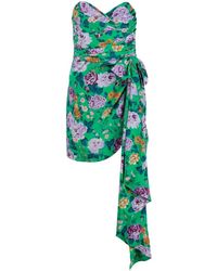 Alessandra Rich - Floral-print Silk Mini Dress - Lyst