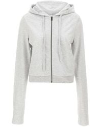 Entire studios - Zip Drawstring Cropped Hoodie - Lyst