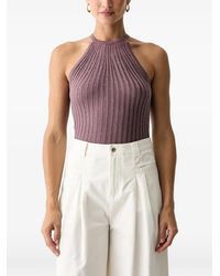 Guess - Rhinestone-Embellished Ribbed Top - Lyst