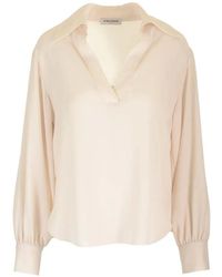 Al Duca d'Aosta - Long-Sleeve V-Neck Blouse - Lyst