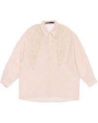 Bimba Y Lola - Lace-Trim Striped Shirt - Lyst